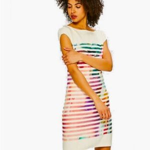 Desigual cream striped dress. Size small